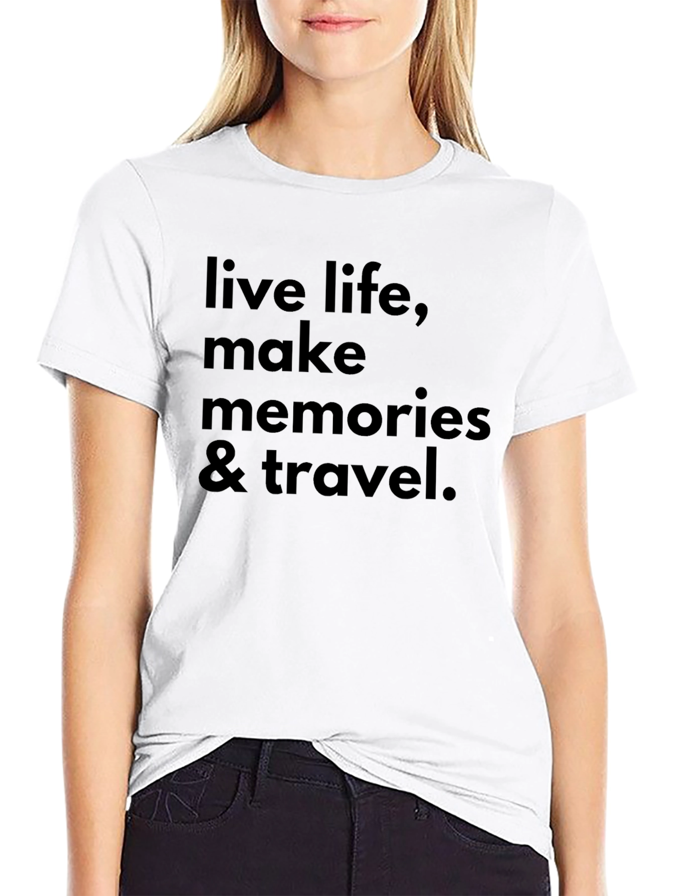 Live Life Travel Black Graphic Tee