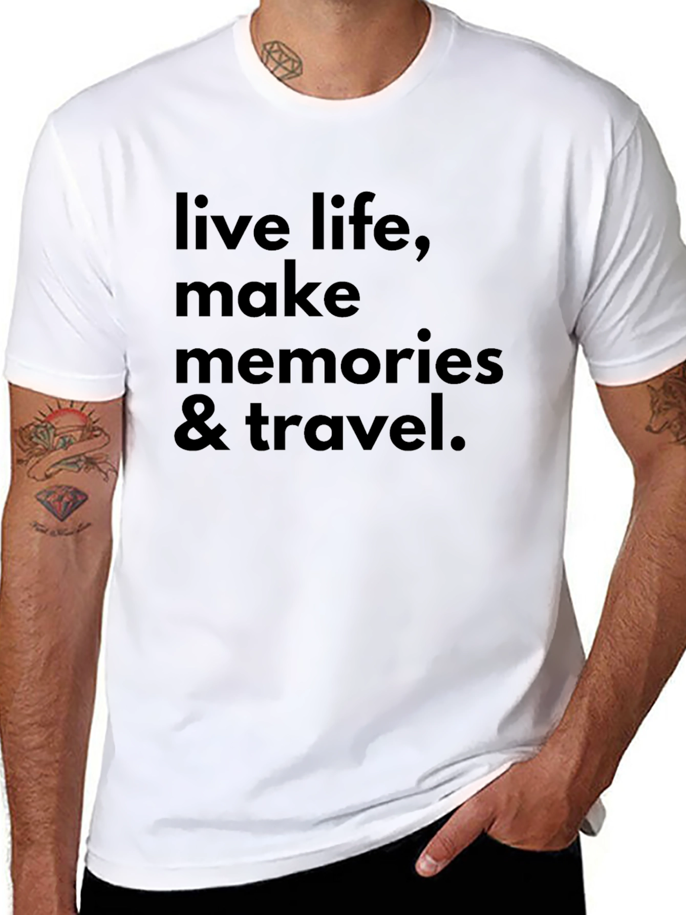 Live Life Travel Black Graphic Tee