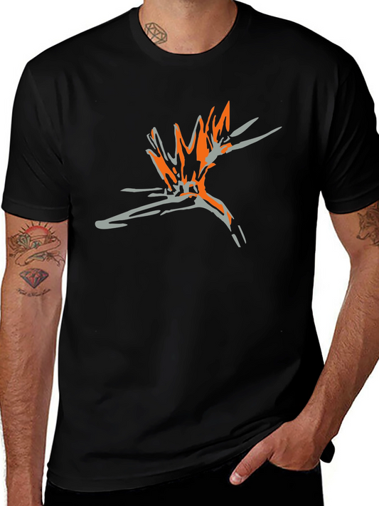 Abstract Graphic Tee - Stylish Black Cotton T-Shirt