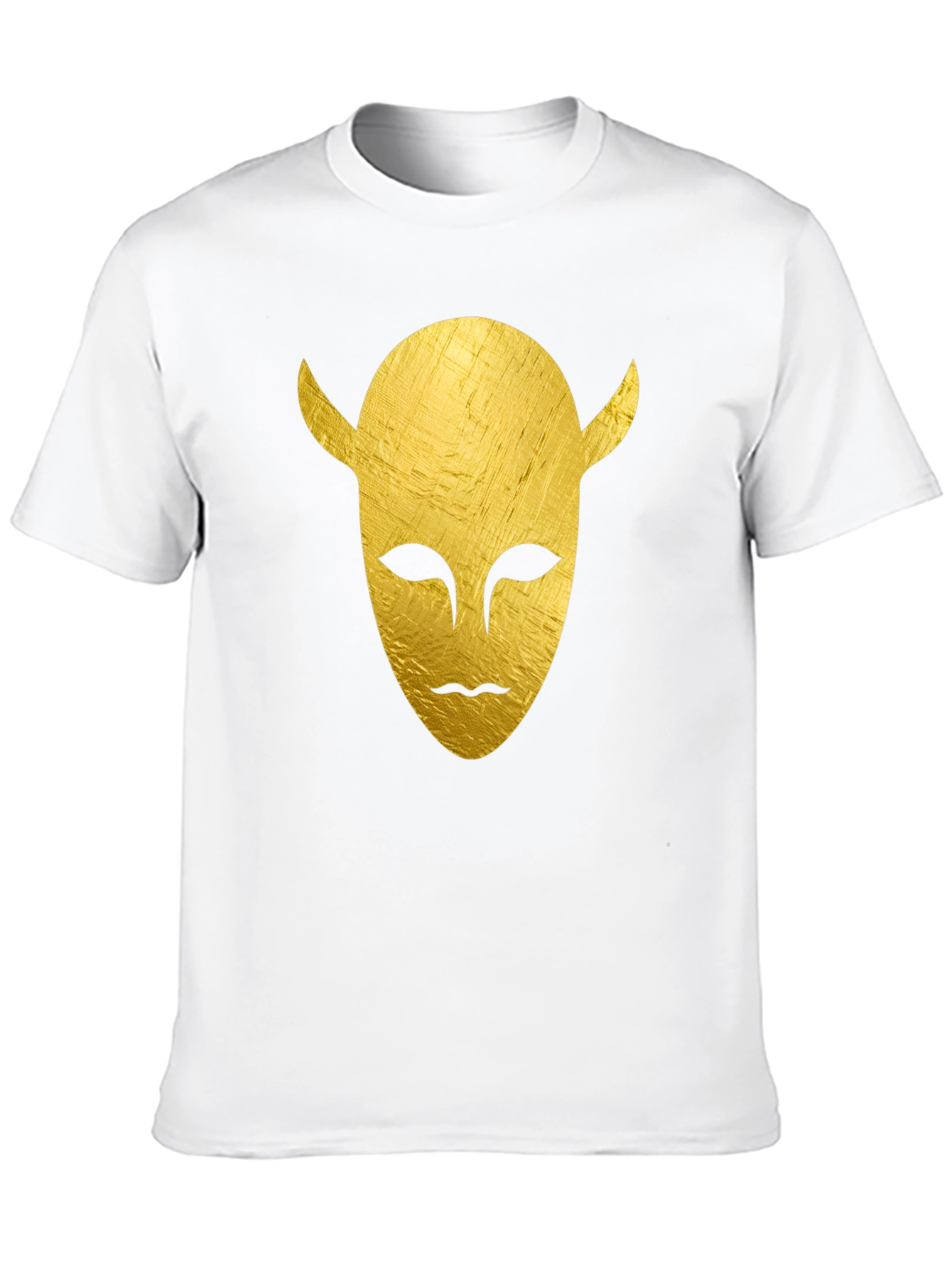 Golden Horned Mask Graphic Tee - Black T-Shirt