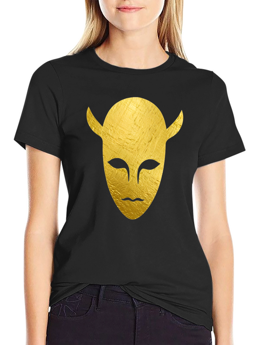 Golden Horned Mask Graphic Tee - Black T-Shirt