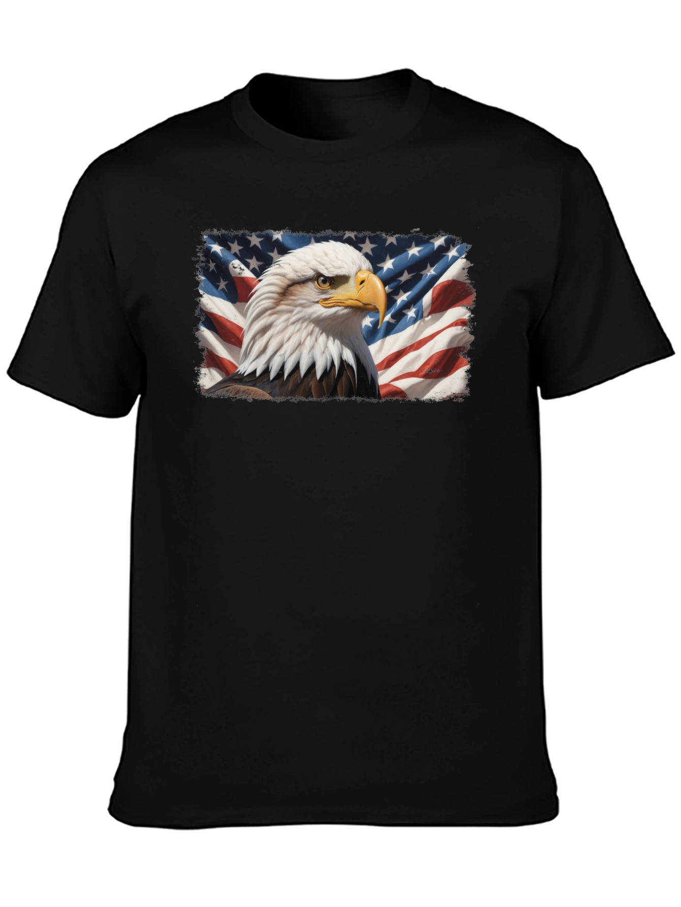 Bald Eagle & US Flag Graphic T-Shirt