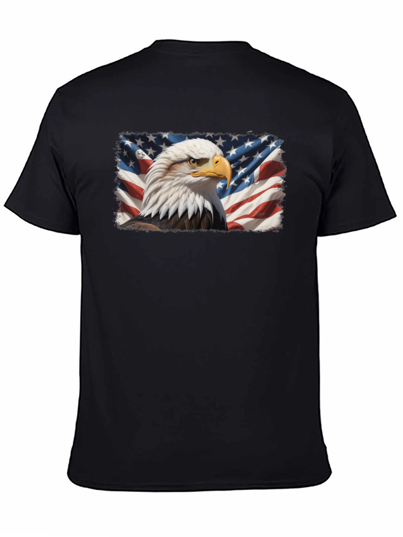 Bald Eagle & US Flag Graphic T-Shirt