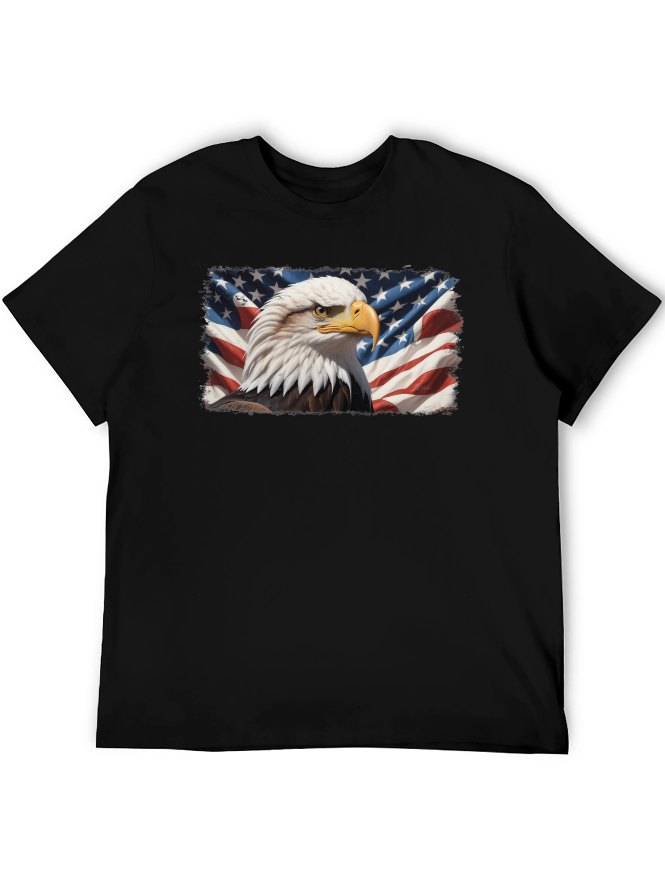 Bald Eagle & US Flag Graphic T-Shirt