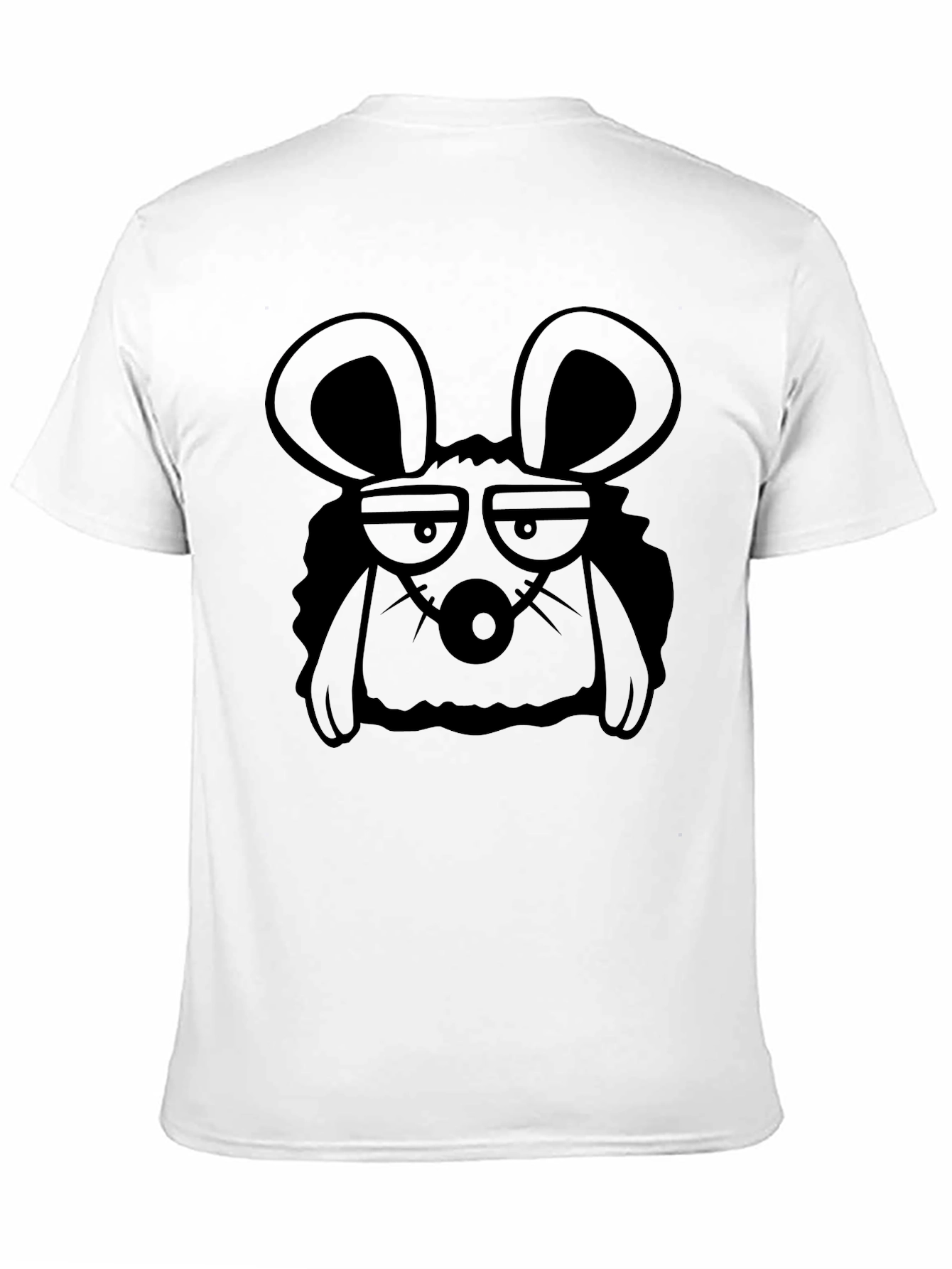 Grumpy Mouse Graphic Tee - Black Cotton T-Shirt