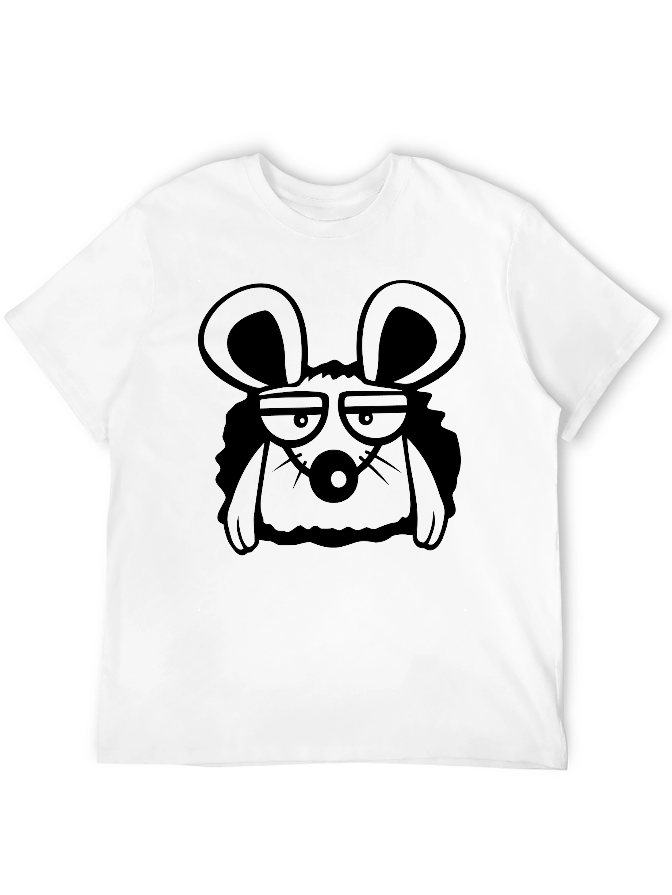 Grumpy Mouse Graphic Tee - Black Cotton T-Shirt