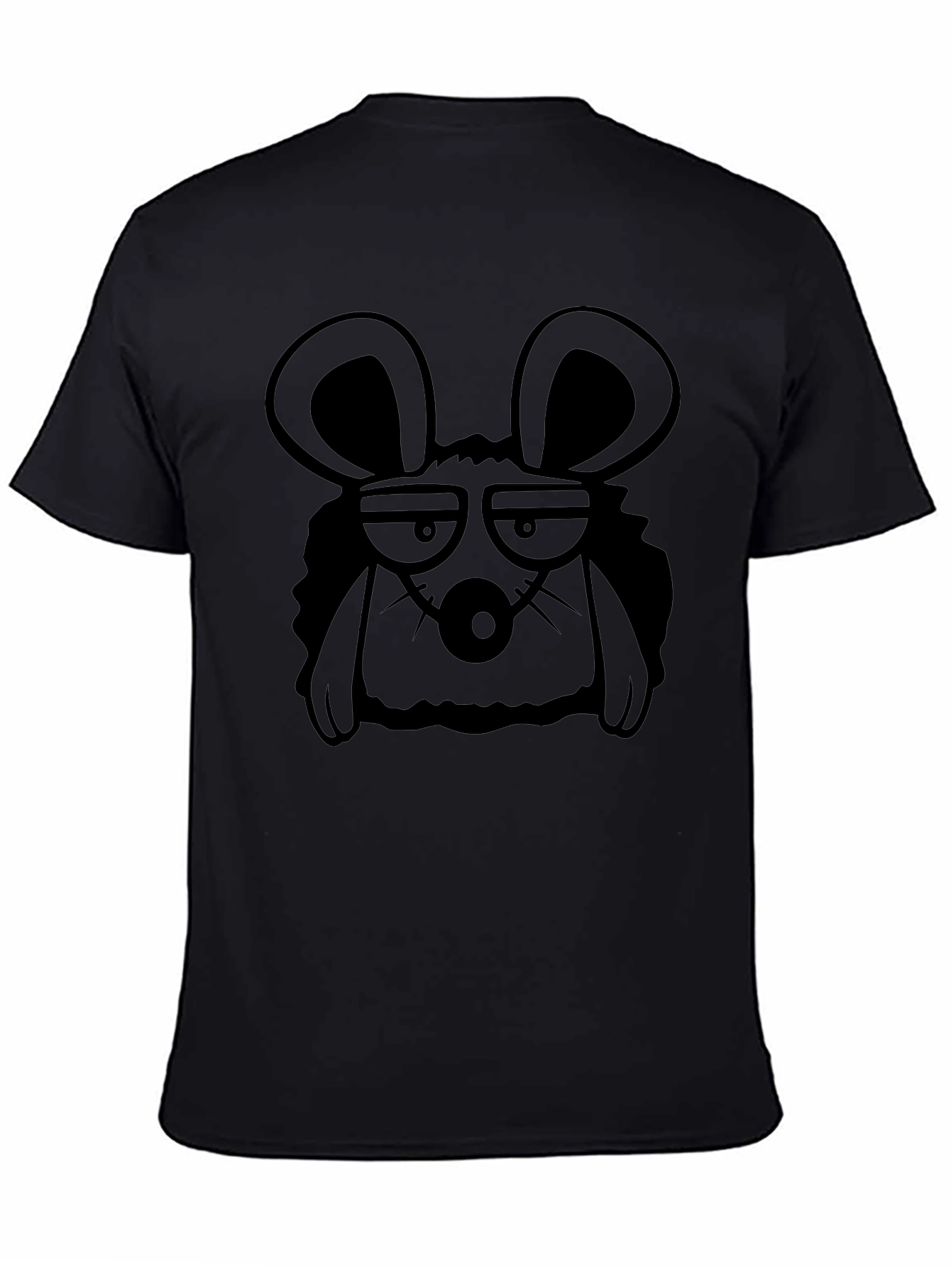 Grumpy Mouse Graphic Tee - Black Cotton T-Shirt