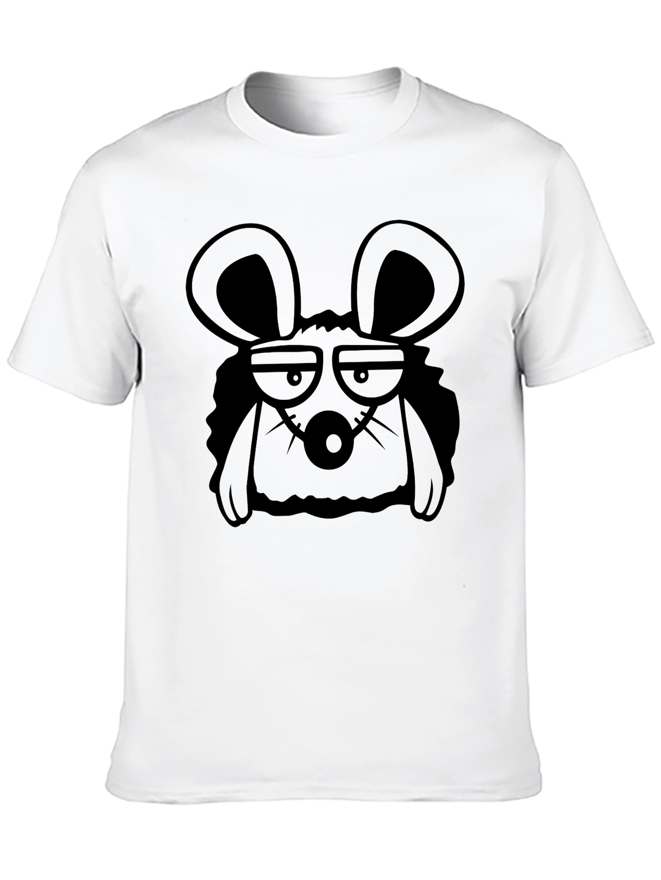 Grumpy Mouse Graphic Tee - Black Cotton T-Shirt