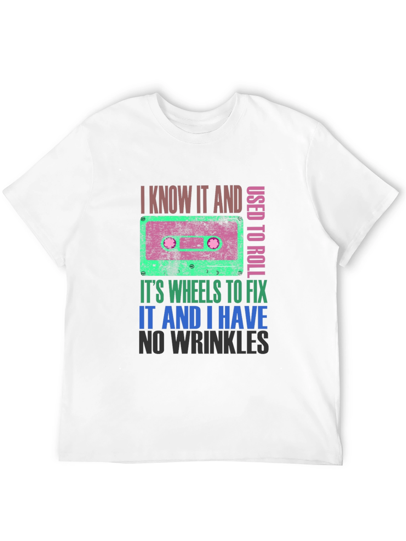 Cassette Tape Wheels T-Shirt - Retro Style