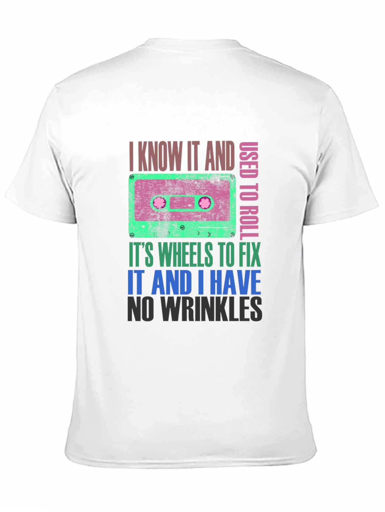Cassette Tape Wheels T-Shirt - Retro Style