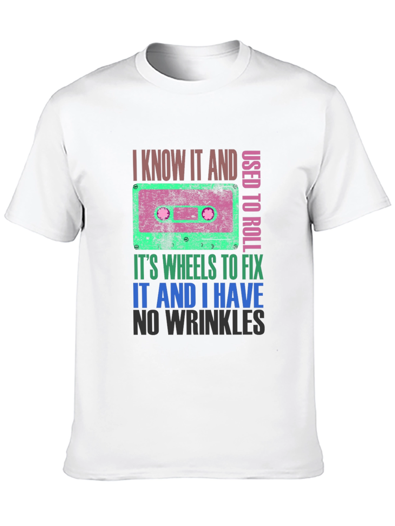 Cassette Tape Wheels T-Shirt - Retro Style