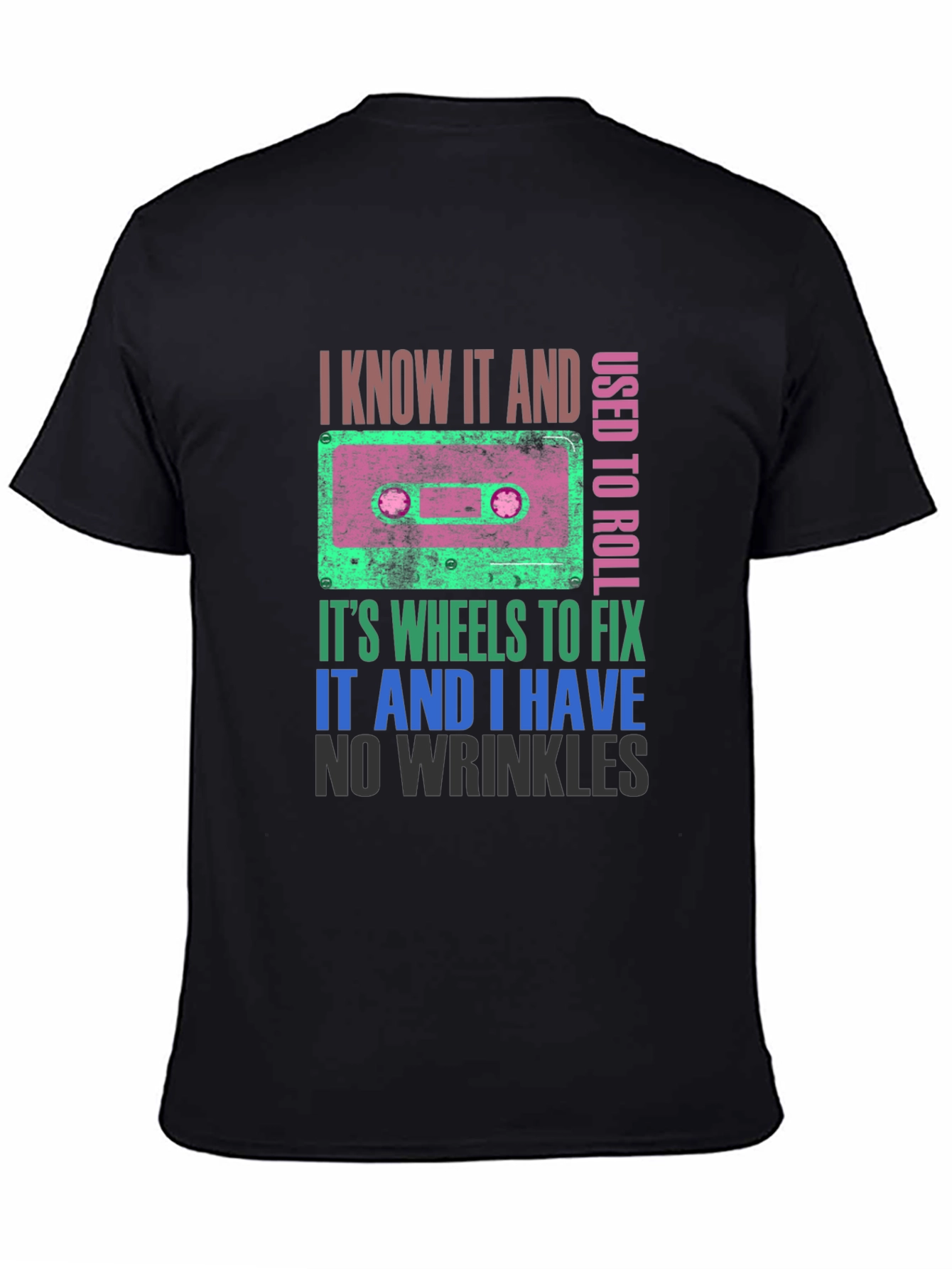 Cassette Tape Wheels T-Shirt - Retro Style