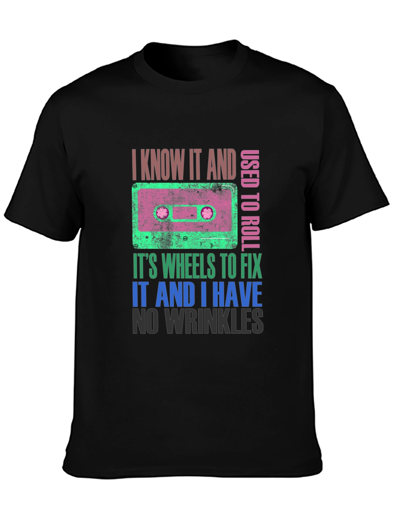 Cassette Tape Wheels T-Shirt - Retro Style
