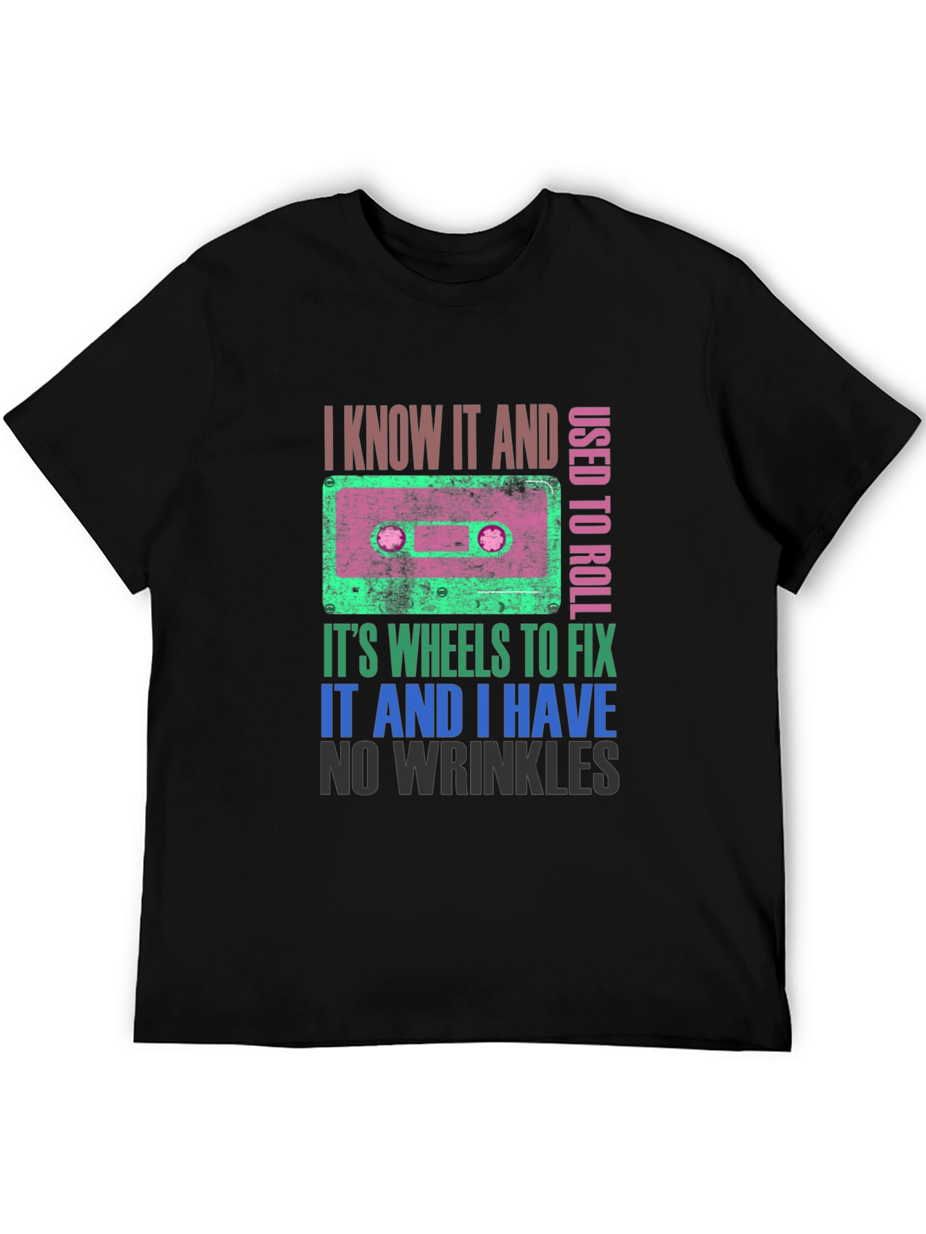 Cassette Tape Wheels T-Shirt - Retro Style