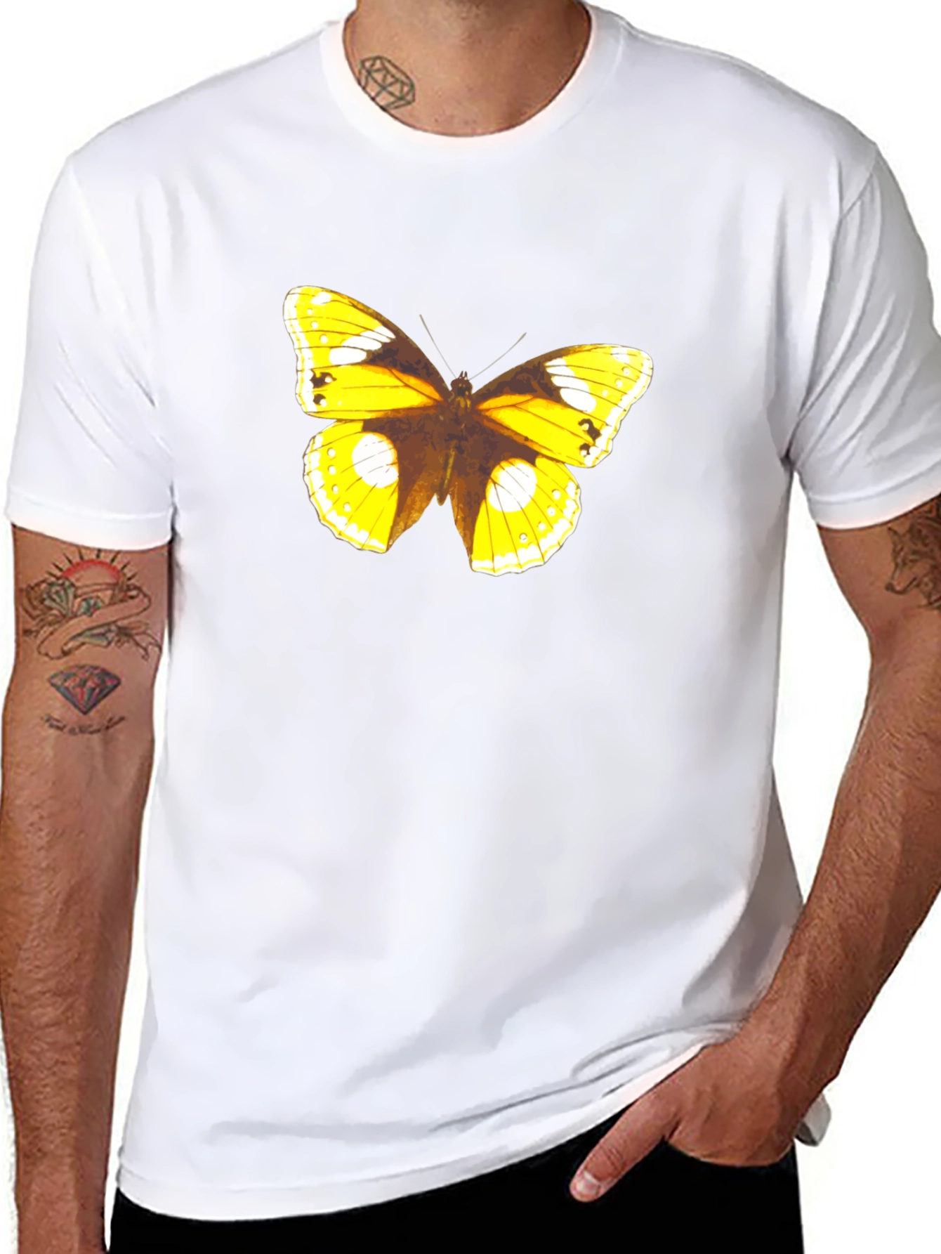 Butterfly Graphic Print Tee - Black