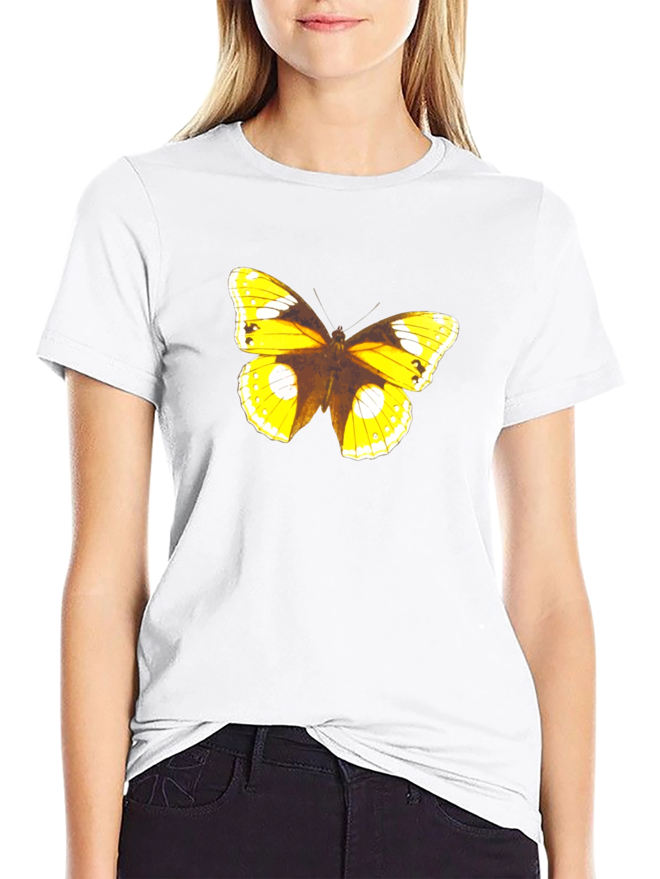 Butterfly Graphic Print Tee - Black