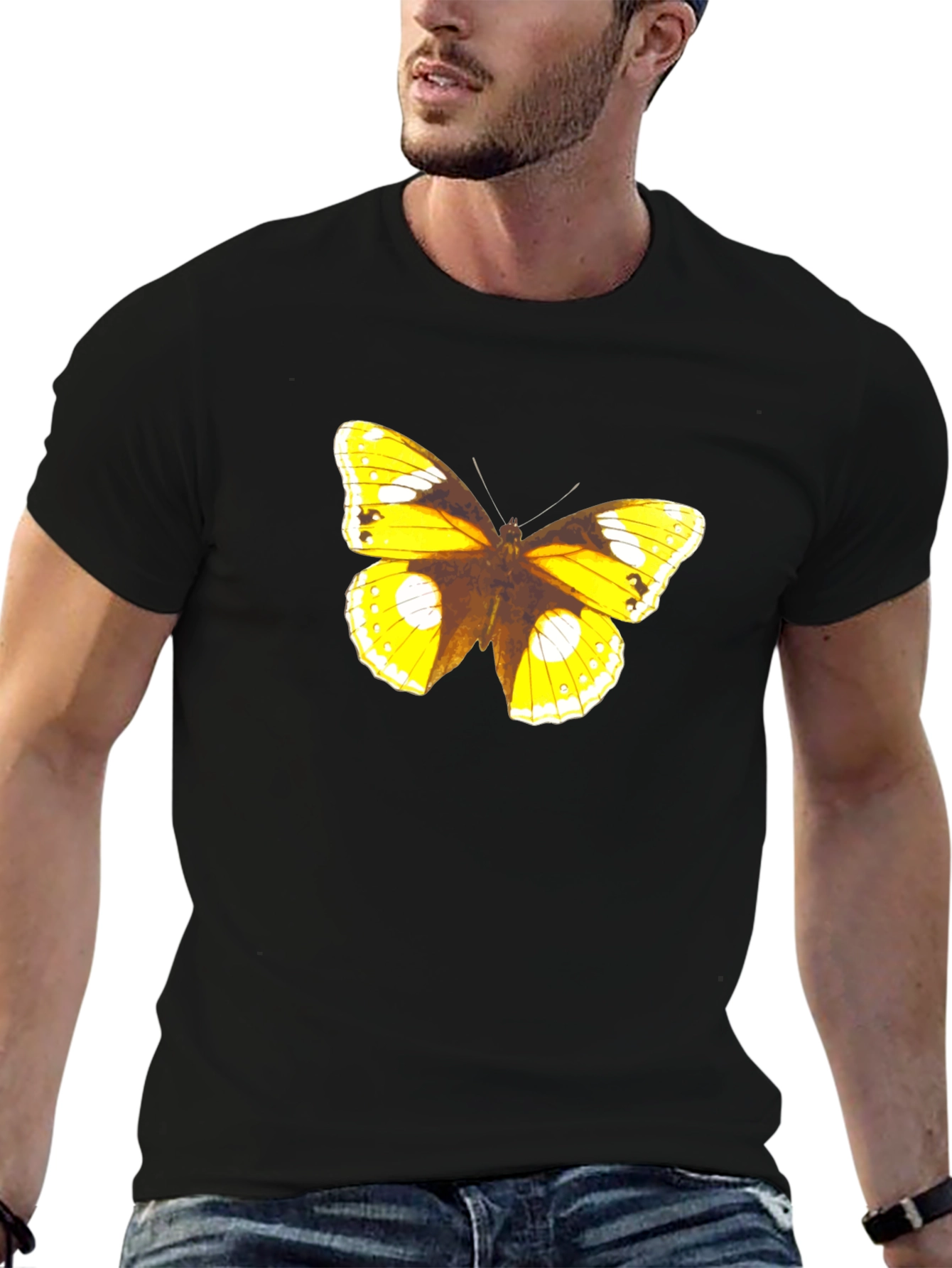 Butterfly Graphic Print Tee - Black