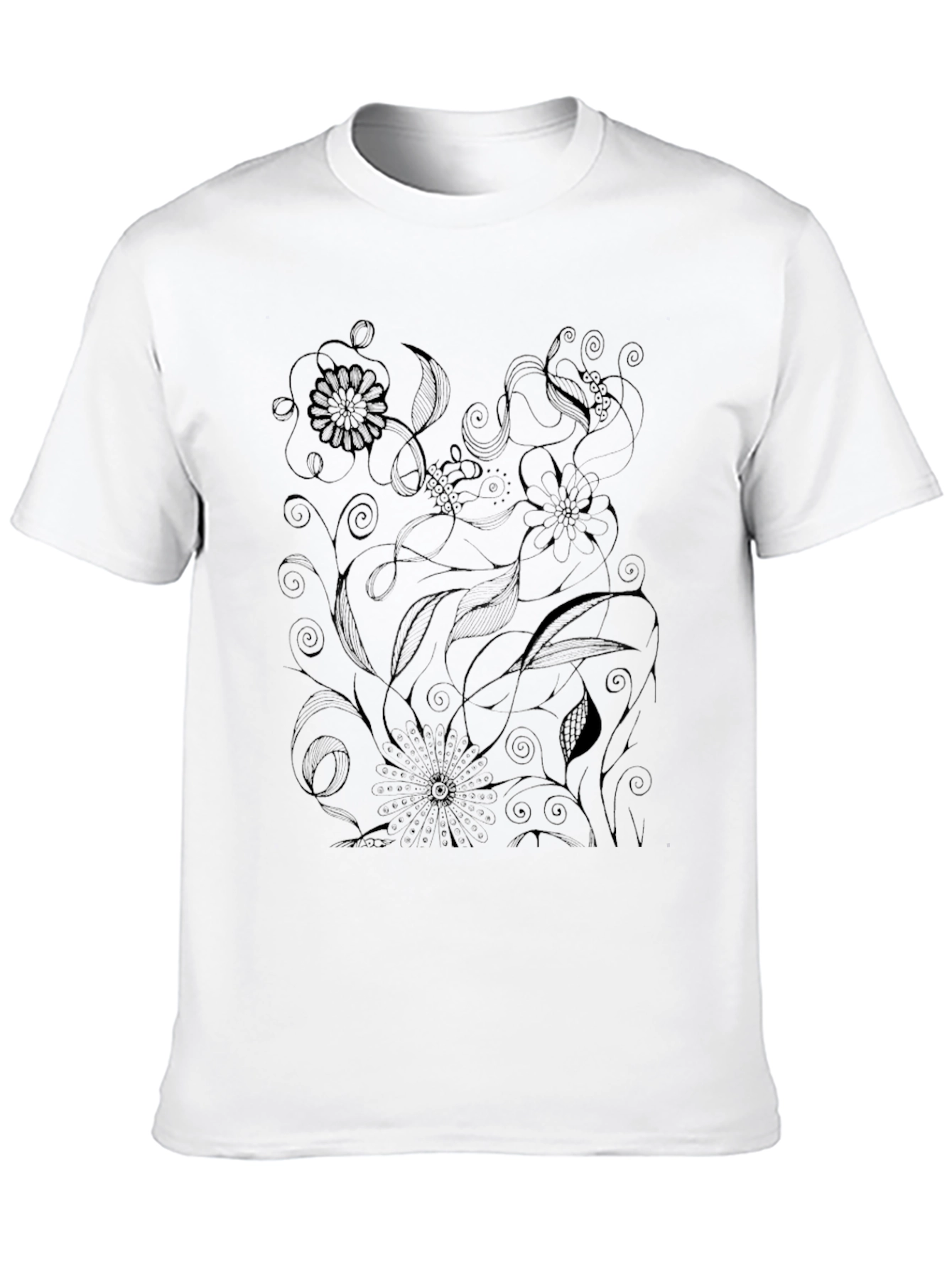 Black Floral Print Tee