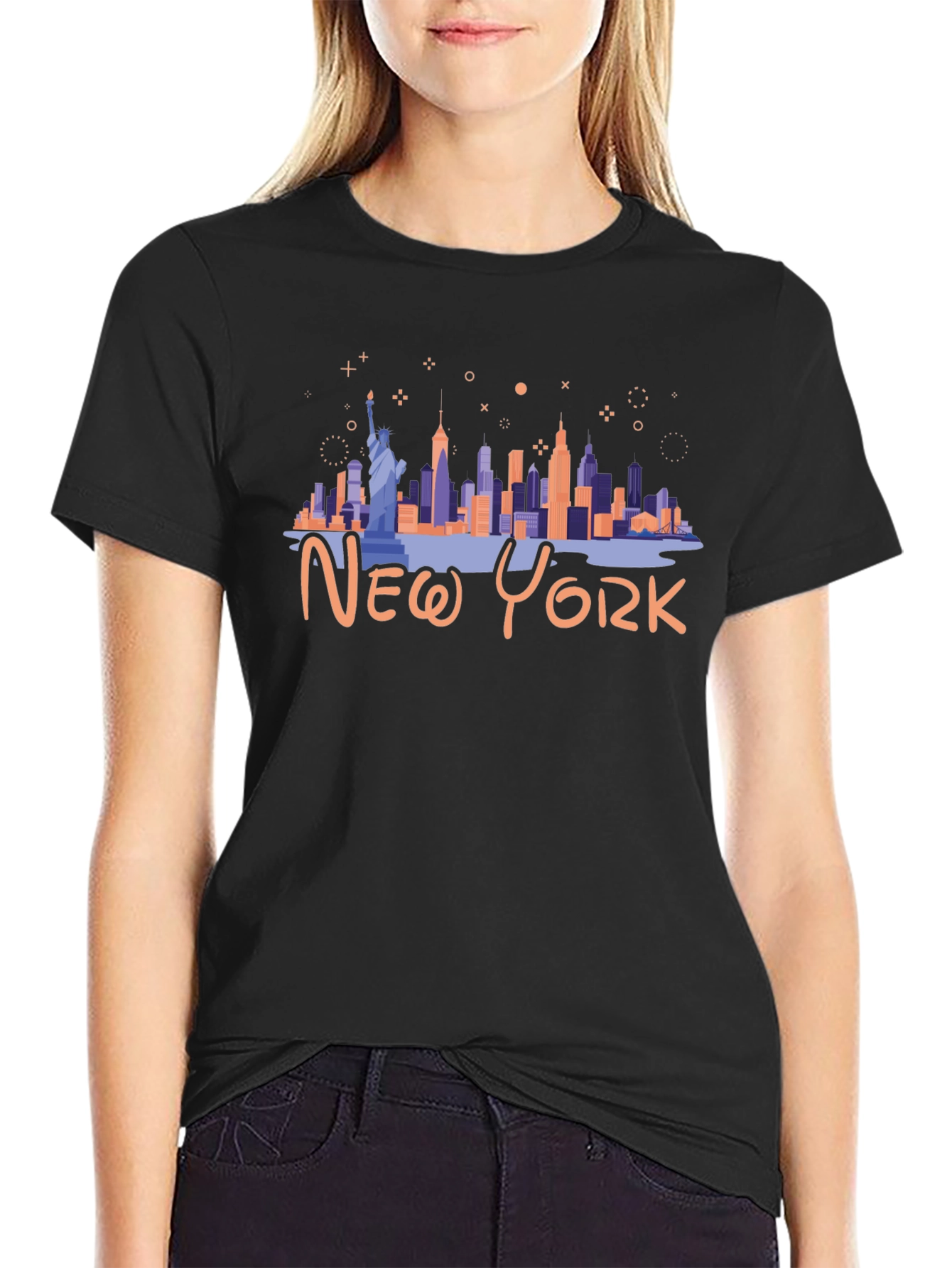 New York City Skyline Black Graphic Tee