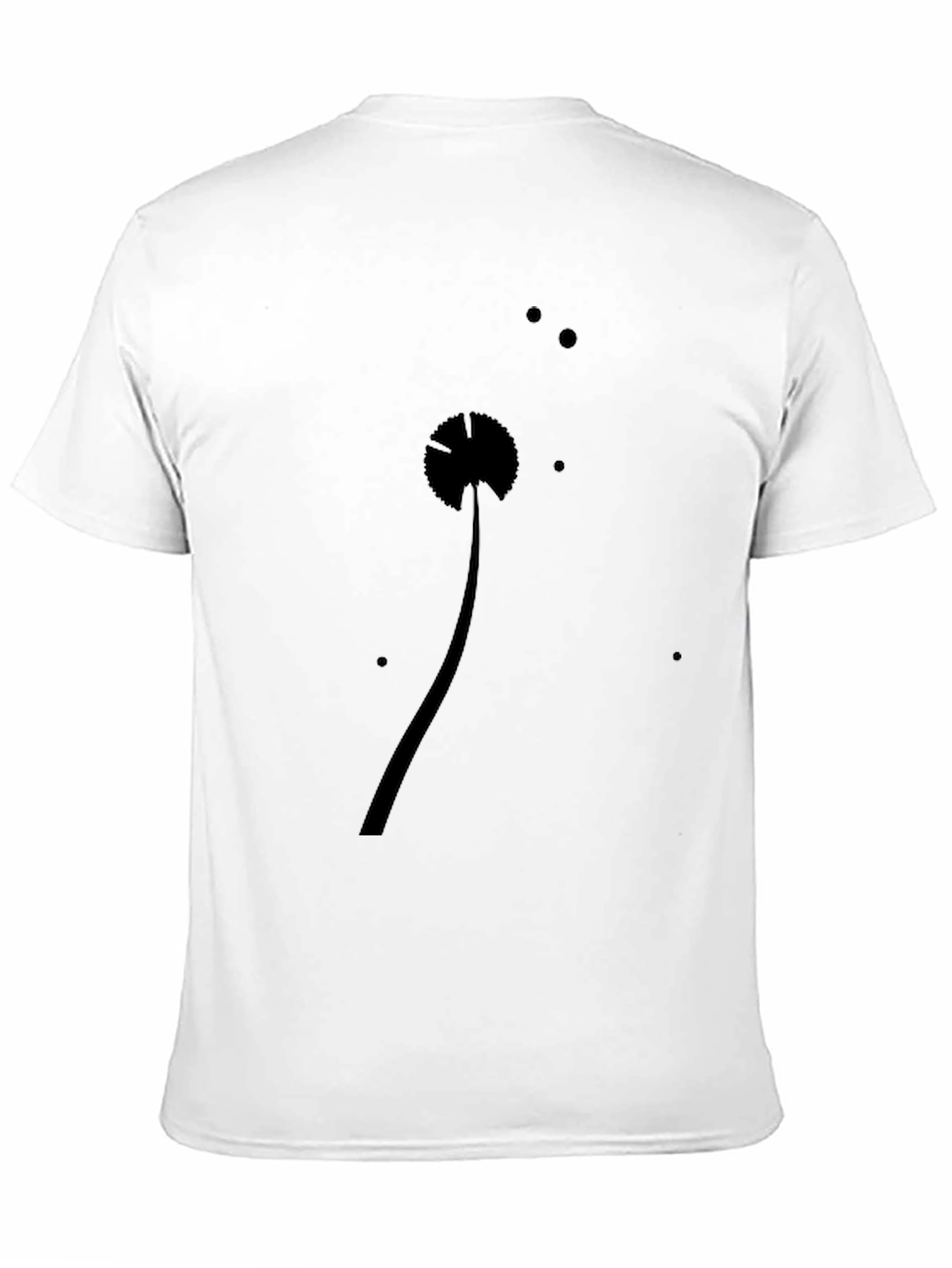 Minimalist Dandelion Graphic Black T-Shirt