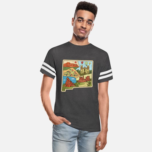 Vintage New Mexico State Map Albuquerque Las Vegas