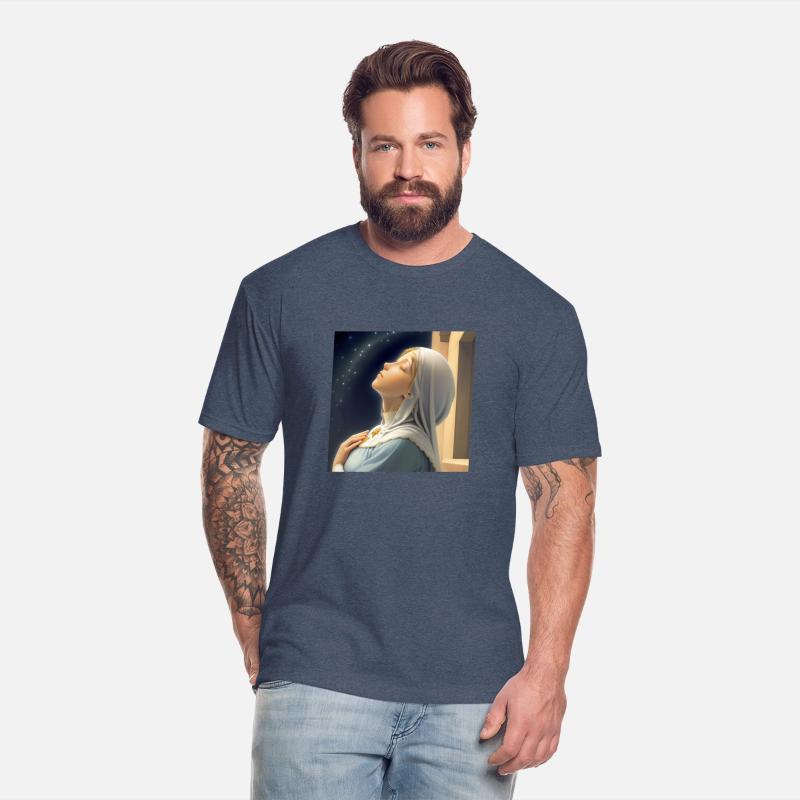 Virgin Mother Mary Praying on a Starry Night