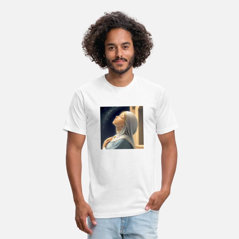 Virgin Mother Mary Praying on a Starry Night