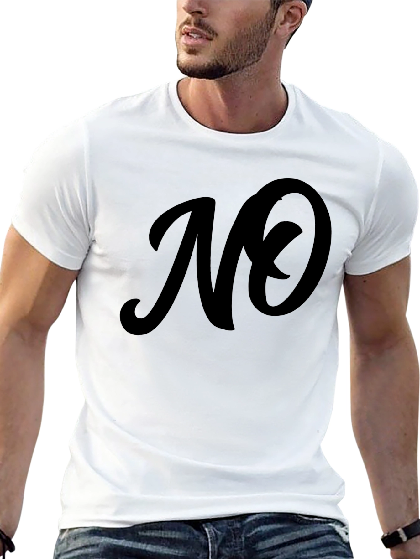 Bold NO Graphic Tee - Soft Cotton Casual Shirt