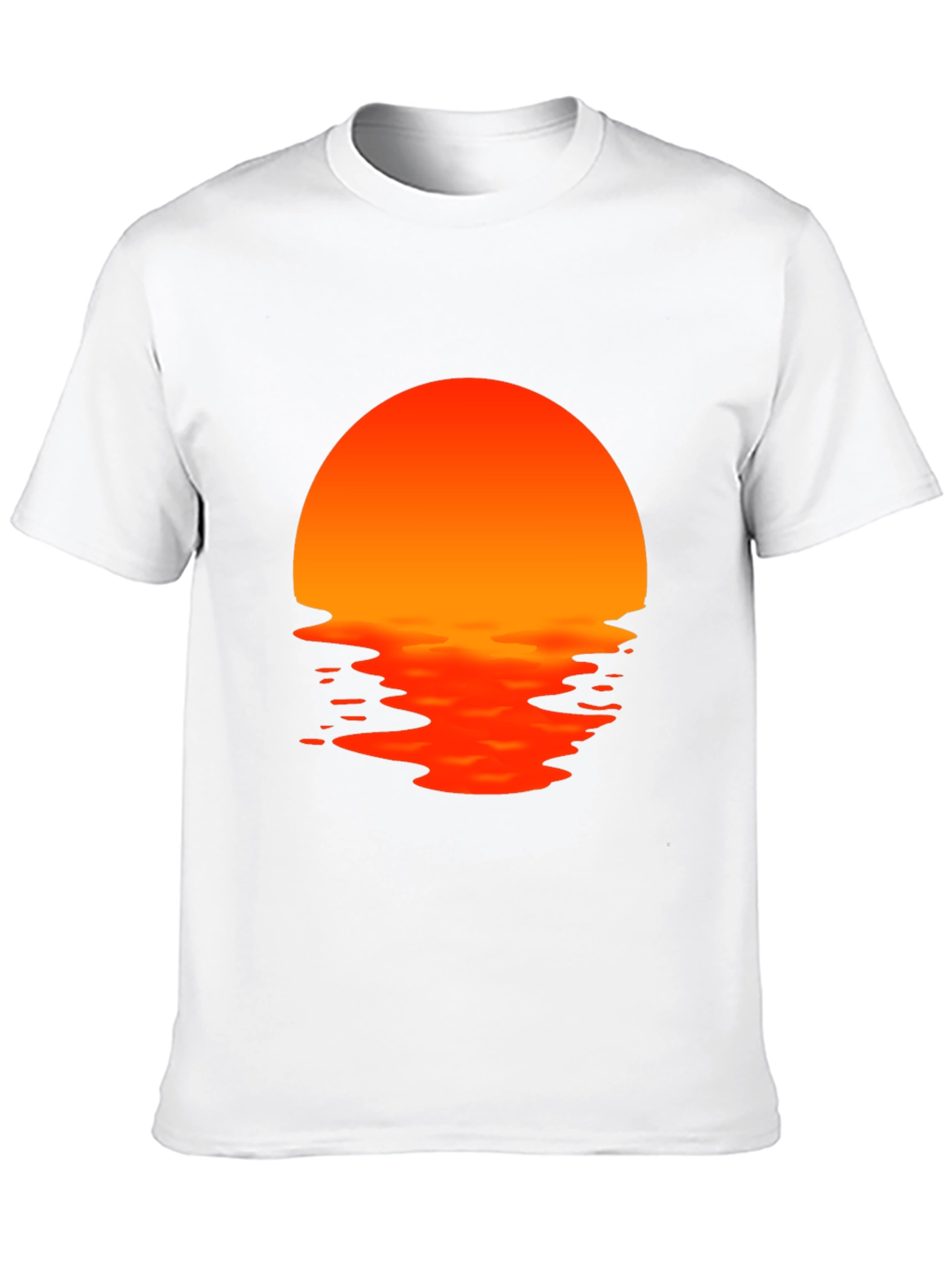 Sunset Waves Graphic Tee - Black Cotton T-Shirt