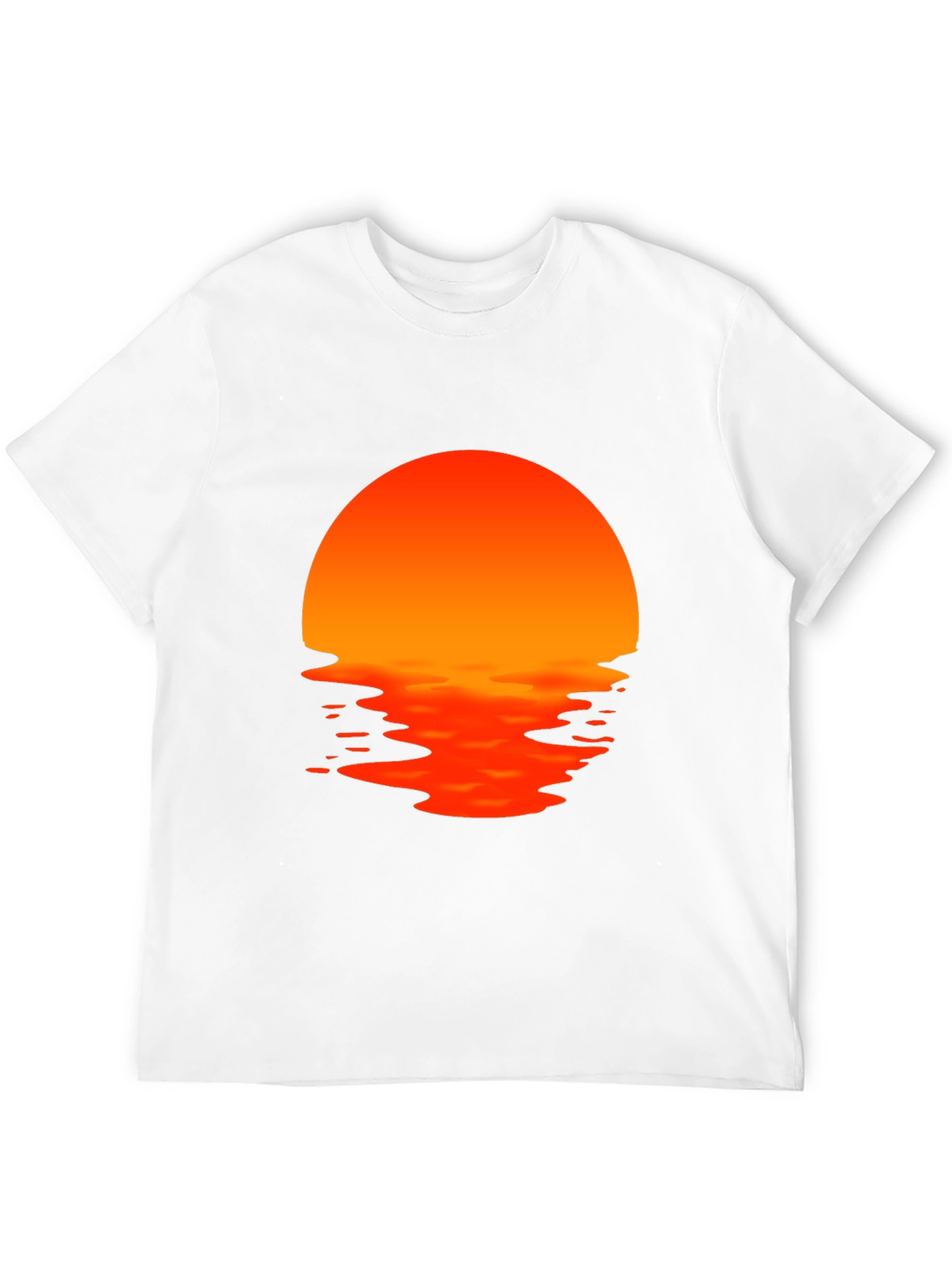 Sunset Waves Graphic Tee - Black Cotton T-Shirt