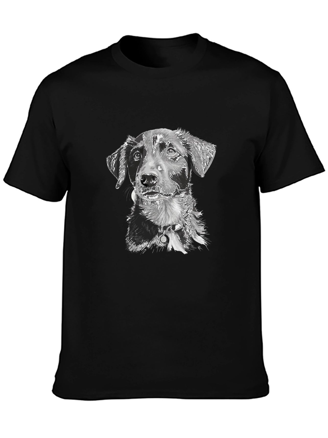 Cute Dog Graphic T-Shirt – Black Dog Lover Tee – Casual Comfortable Fit