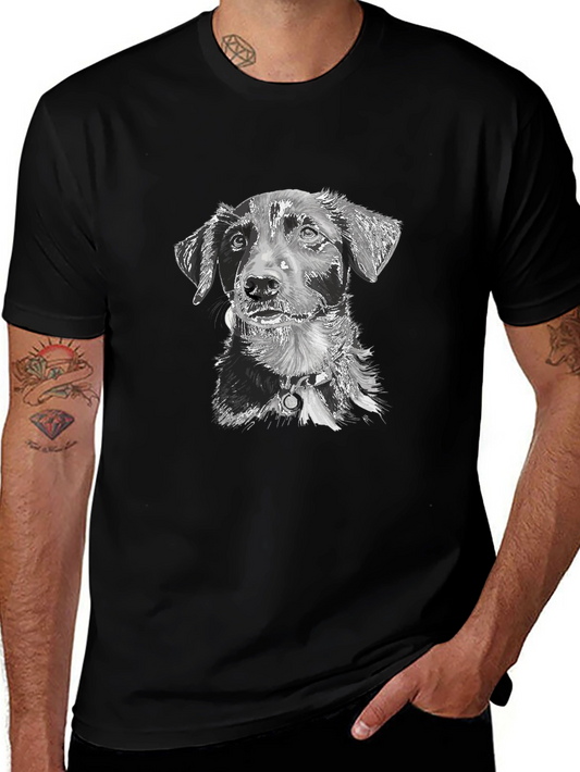 Cute Dog Graphic T-Shirt – Black Dog Lover Tee – Casual Comfortable Fit
