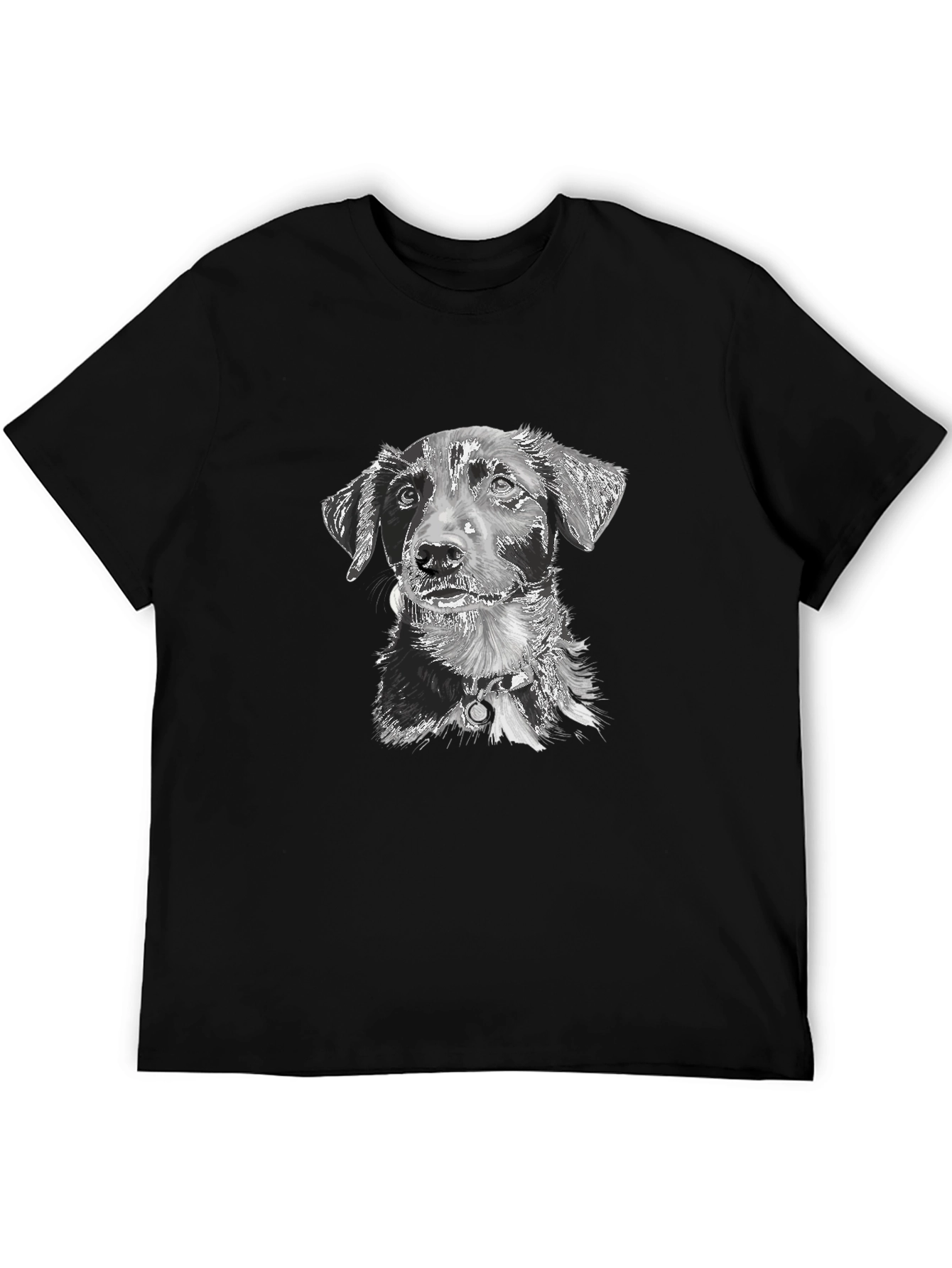 Cute Dog Graphic T-Shirt – Black Dog Lover Tee – Casual Comfortable Fit