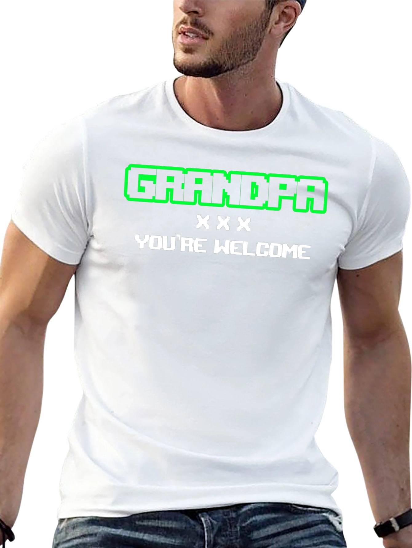 Grandpa Youre Welcome Graphic Tee - Black Cotton T-Shirt