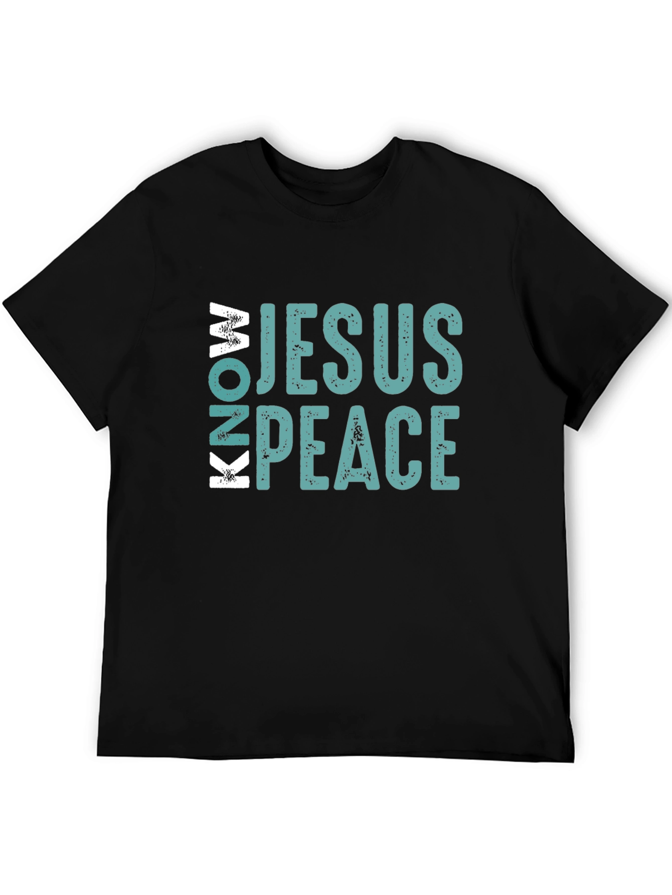 Know Jesus Know Peace Black Cotton Tee