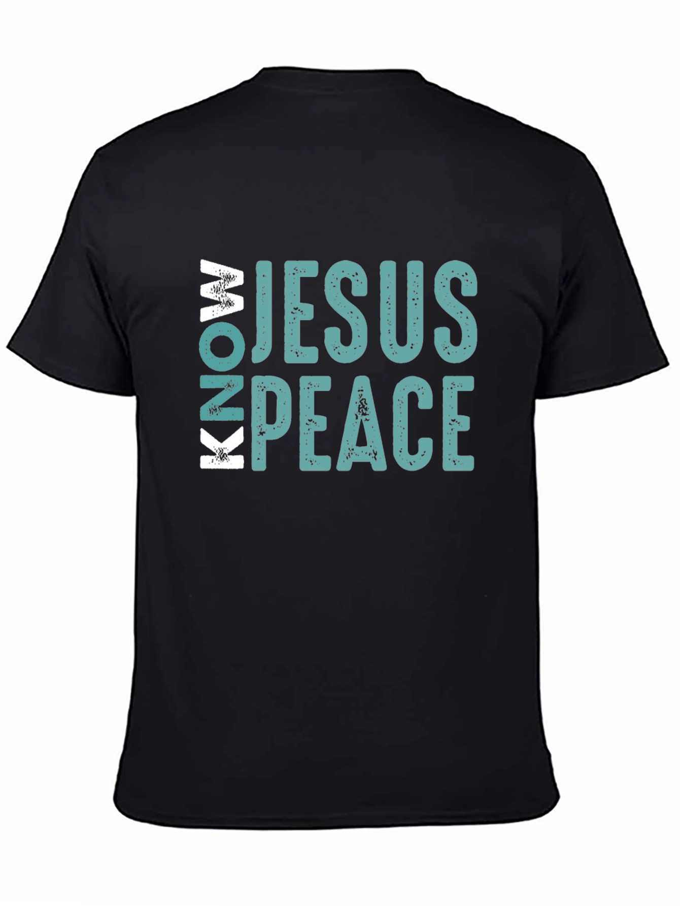 Know Jesus Know Peace Black Cotton Tee