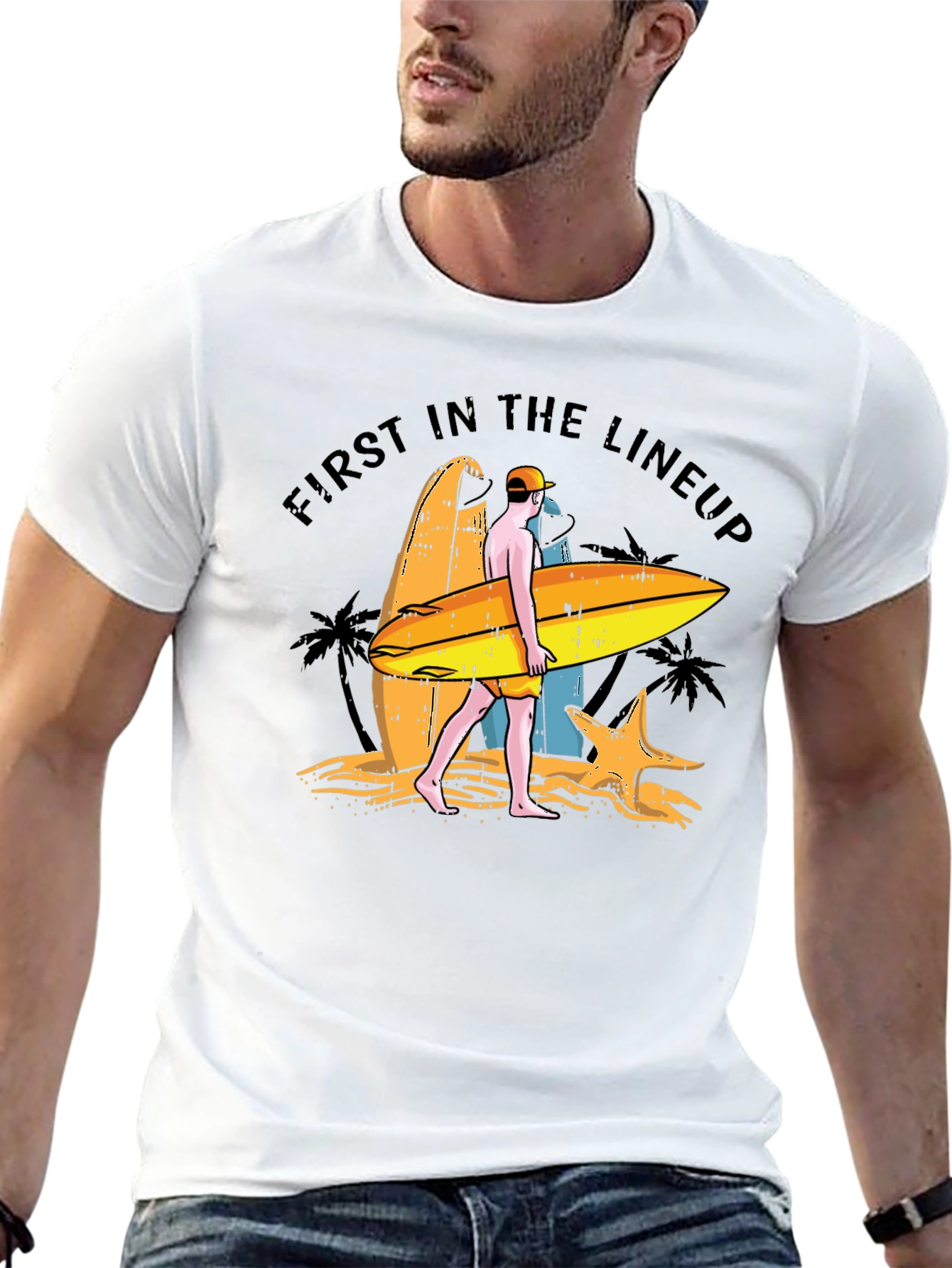 First in the Lineup Surfer T-Shirt