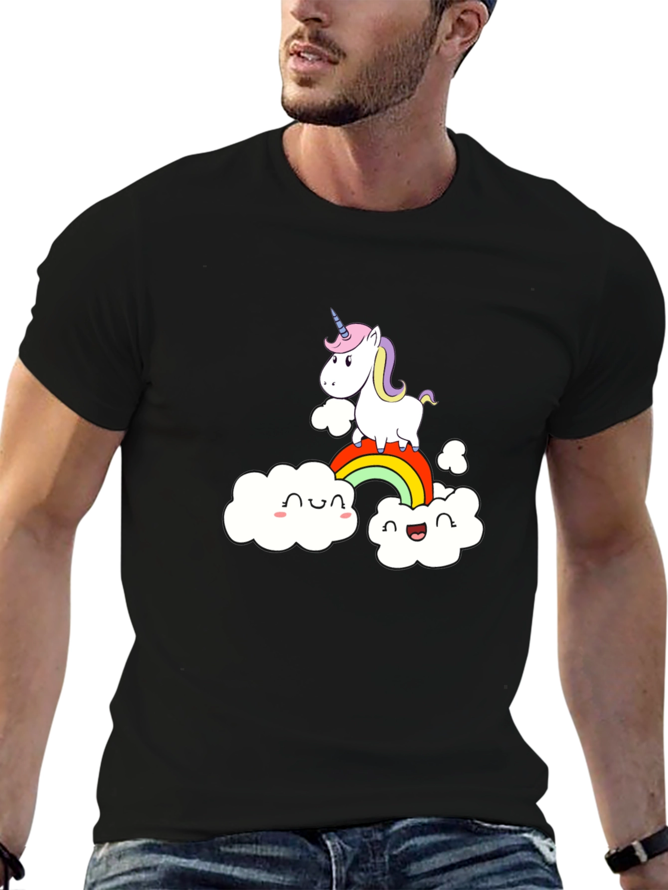 Unicorn Rainbow Clouds Graphic Tee