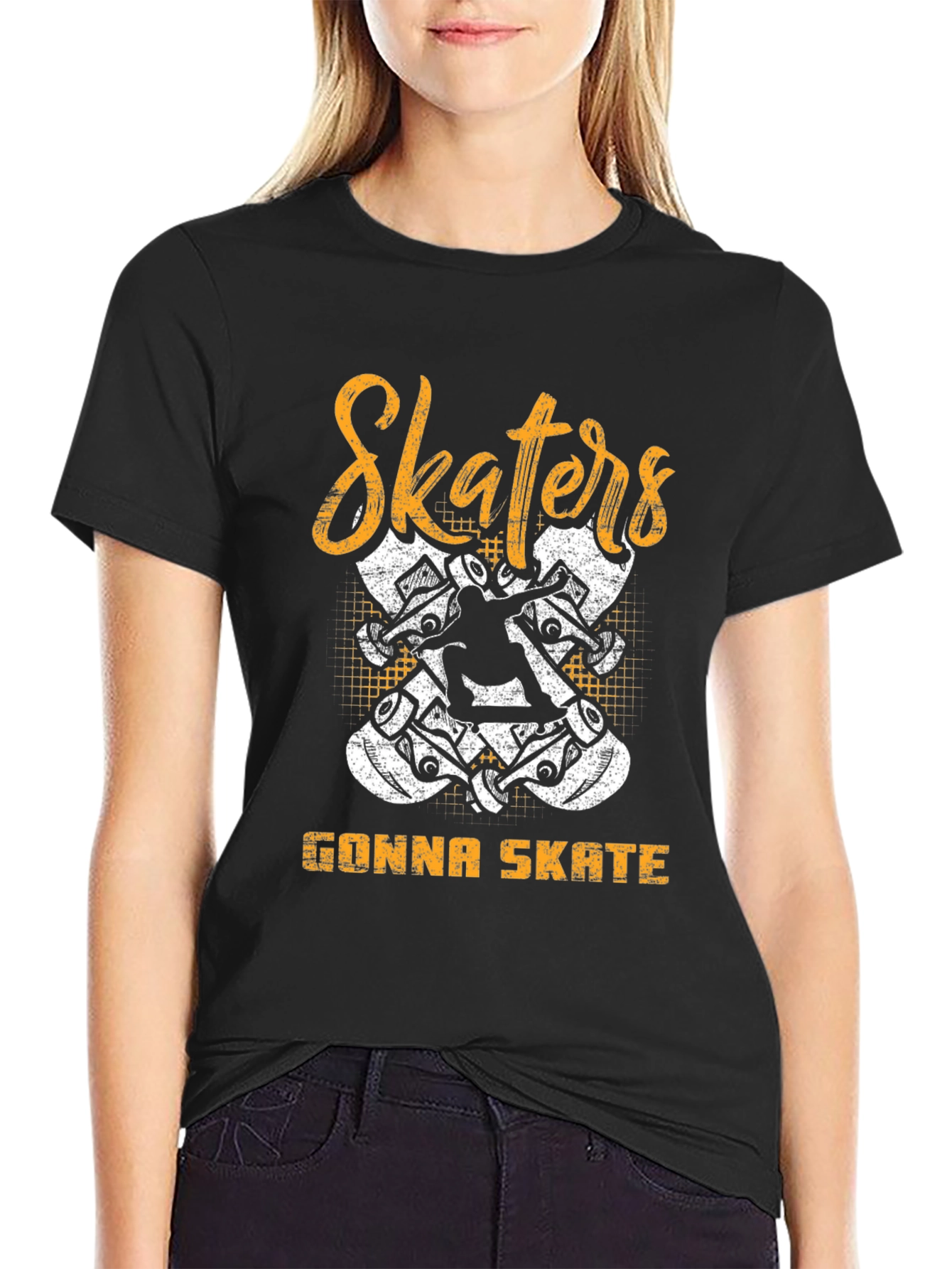 Skaters Gonna Skate Graphic Tee - Black