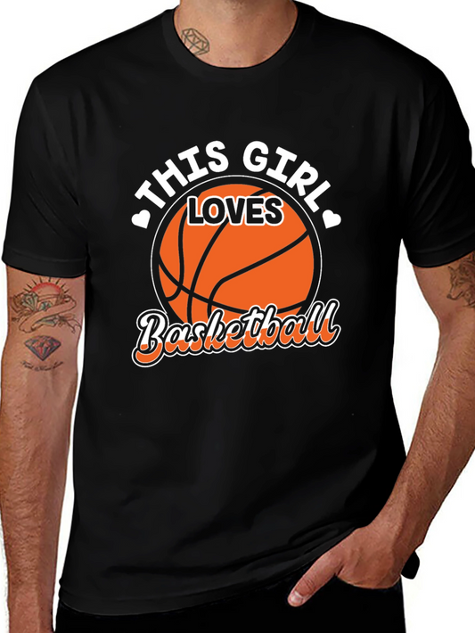 Basketball Girl T-Shirt - Black Graphic Tee