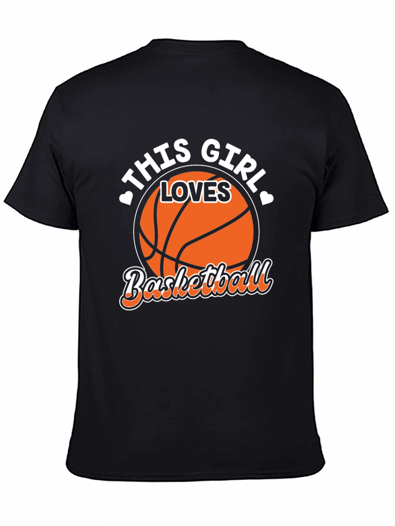 Basketball Girl T-Shirt - Black Graphic Tee
