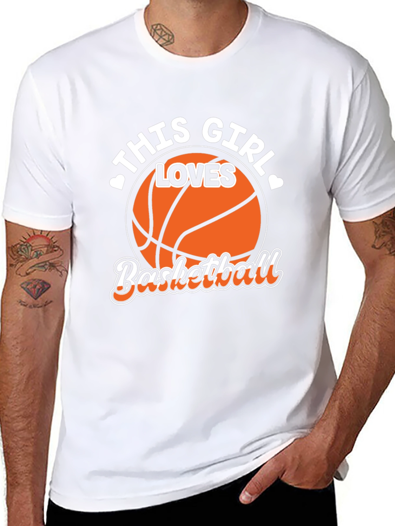 Basketball Girl T-Shirt - Black Graphic Tee