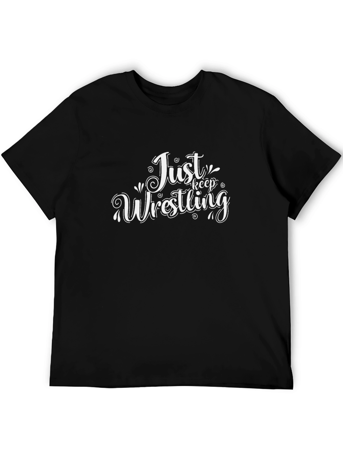 Just Keep Wrestling Graphic Tee - Black