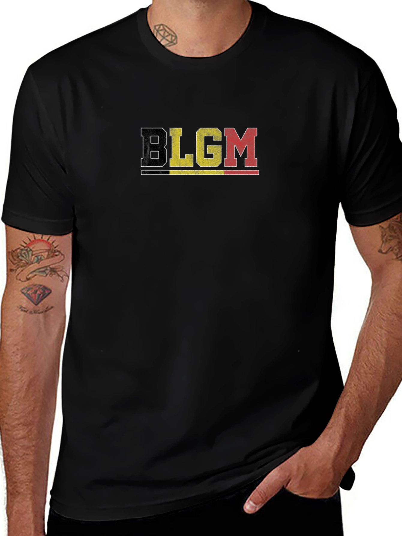 Belgium Flag T-Shirt - BLGM Black Tee