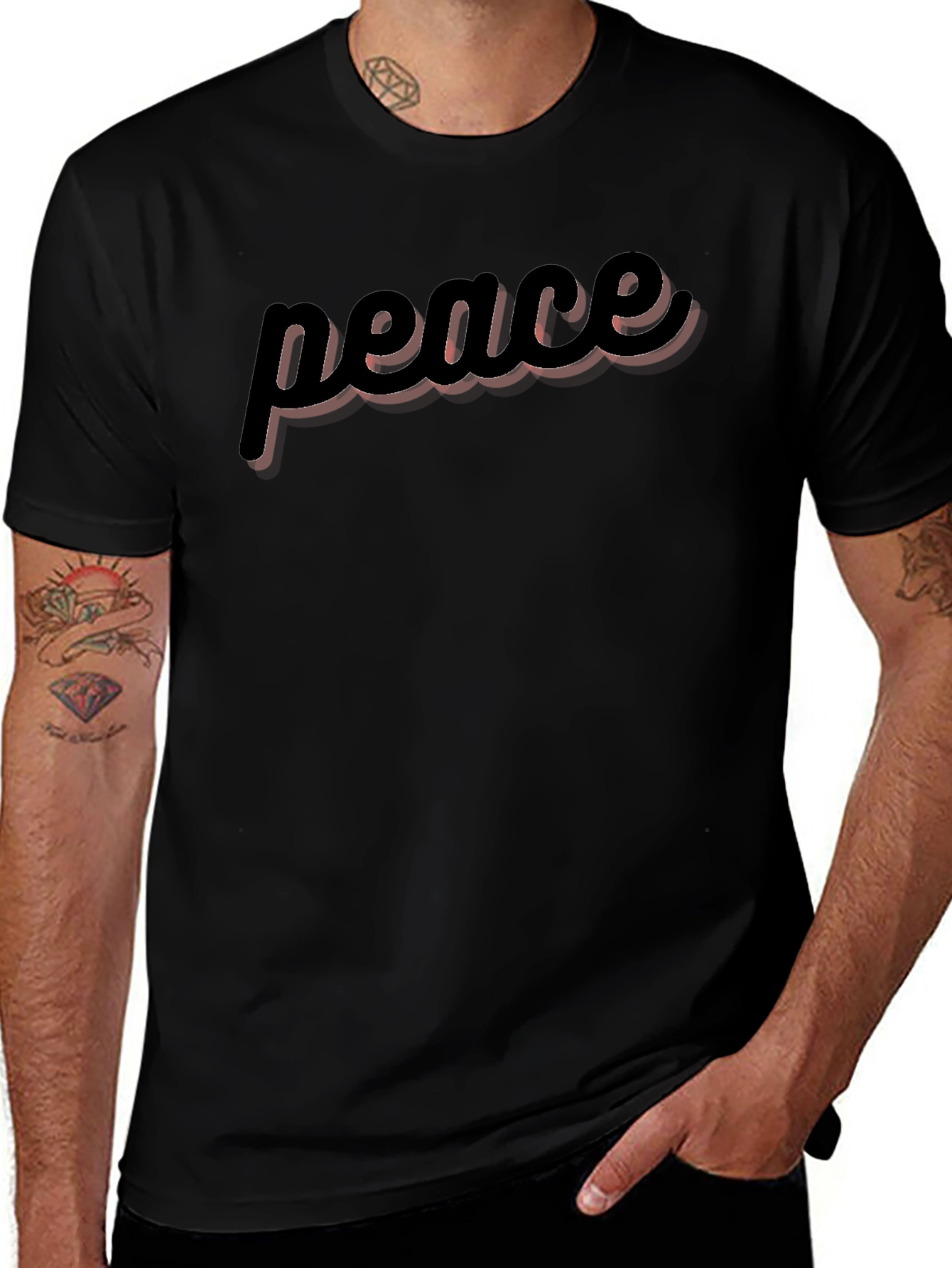 Peace Graphic Tee - Soft Cotton Casual Top
