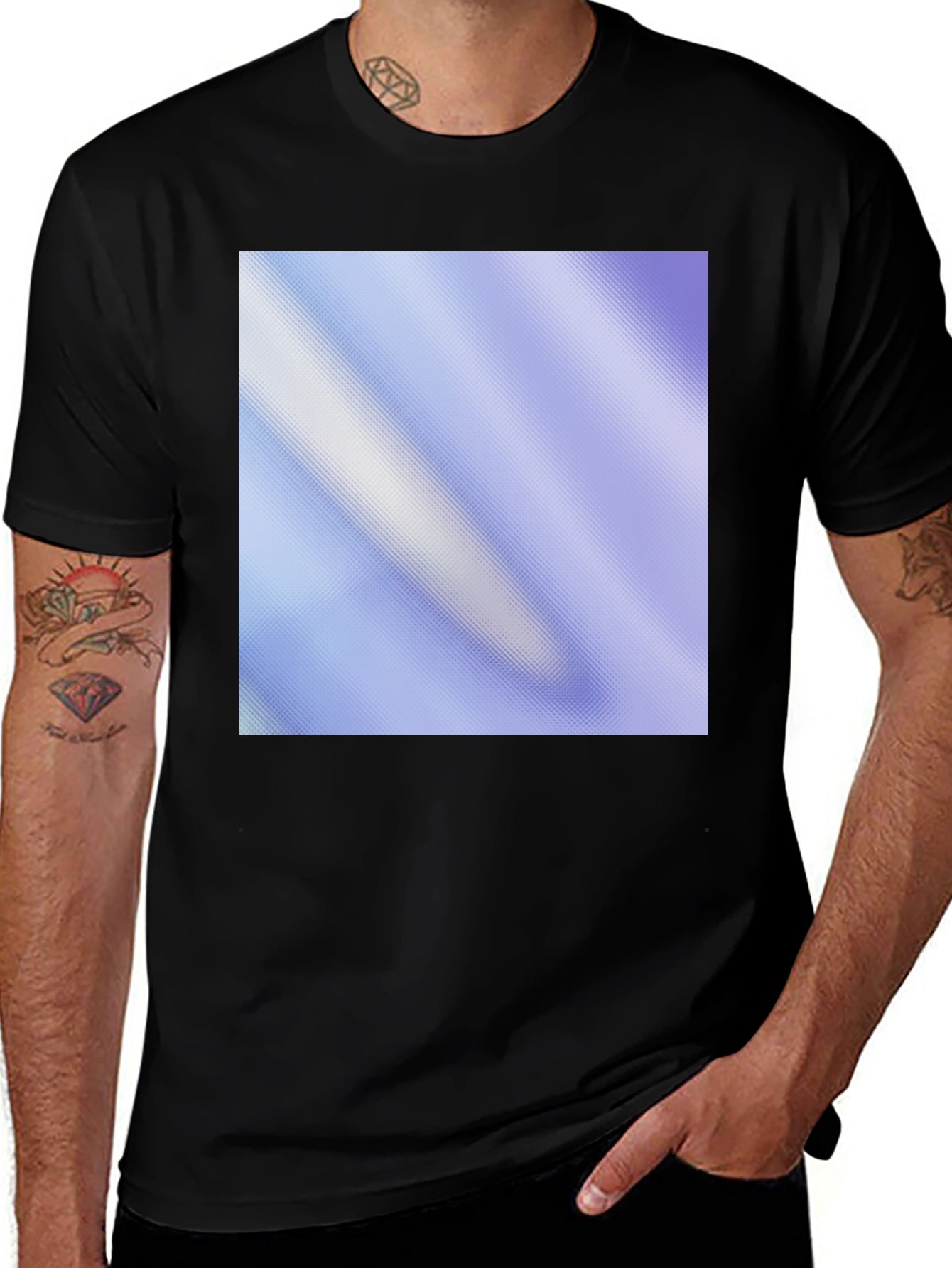 Modern Pattern Black Tee