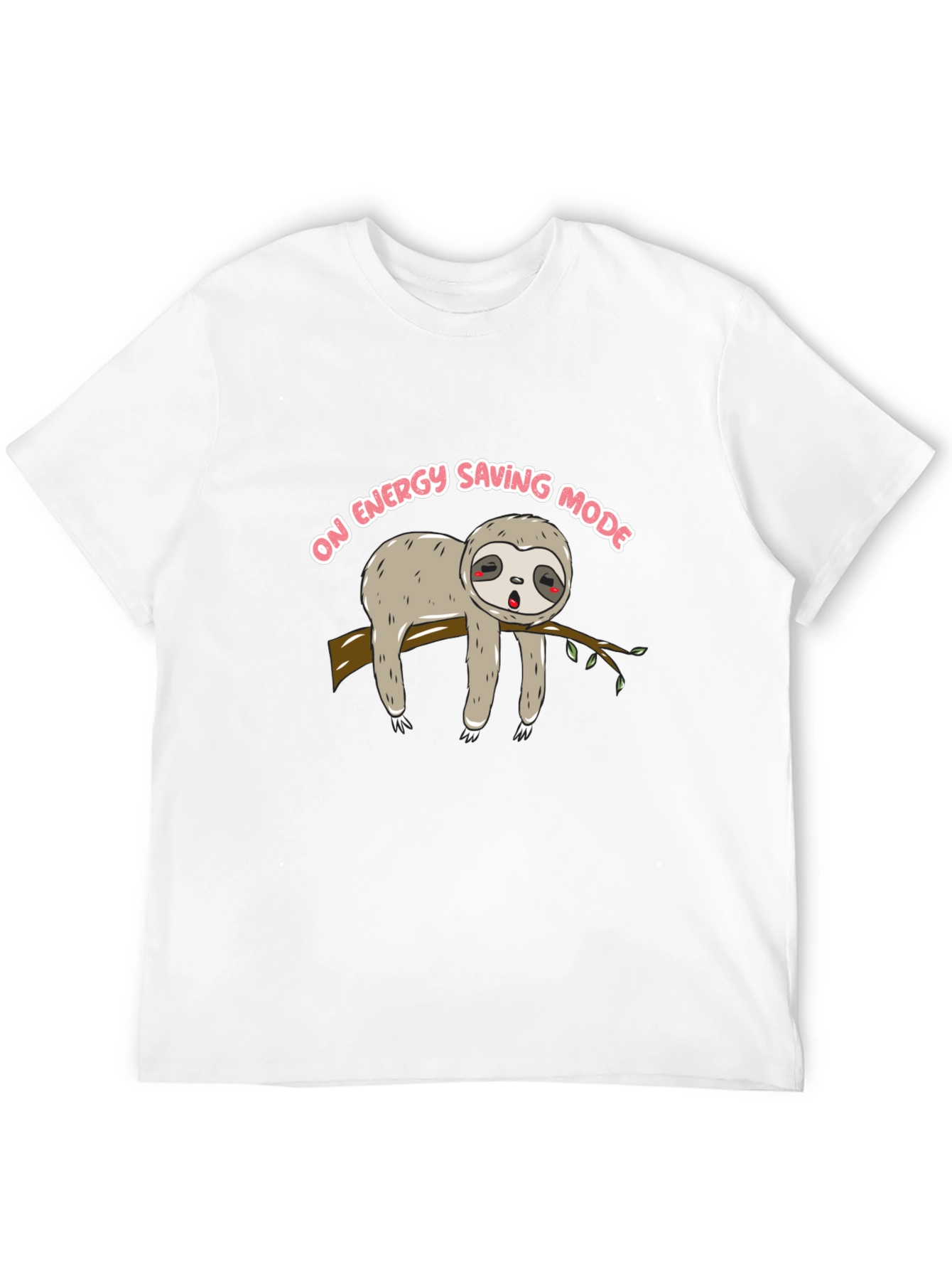 Sloth on Energy Saving Mode Black T-Shirt