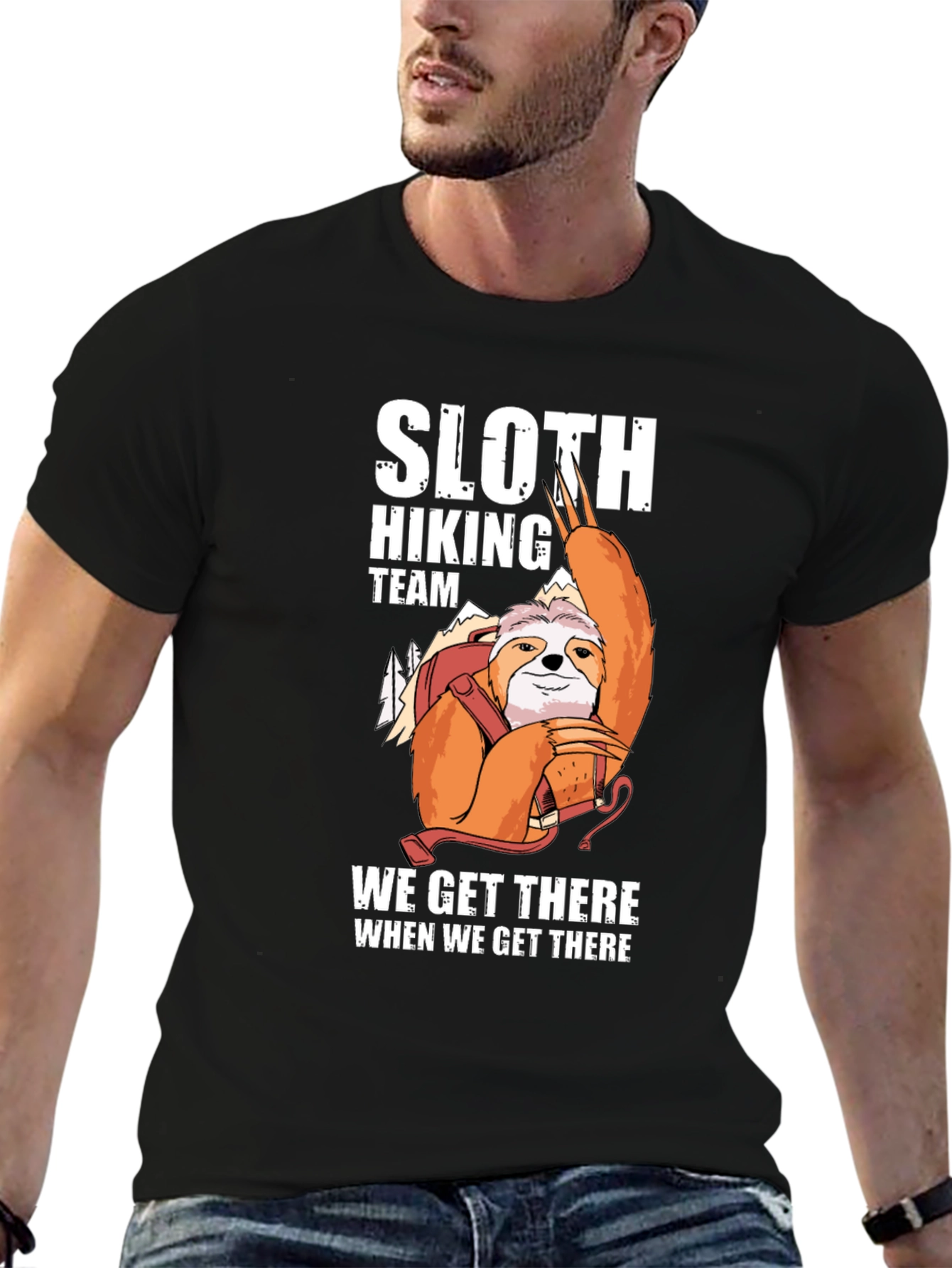 Sloth Hiking Team T-Shirt Funny Outdoor Adventure Tee