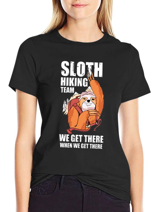 Sloth Hiking Team T-Shirt Funny Outdoor Adventure Tee