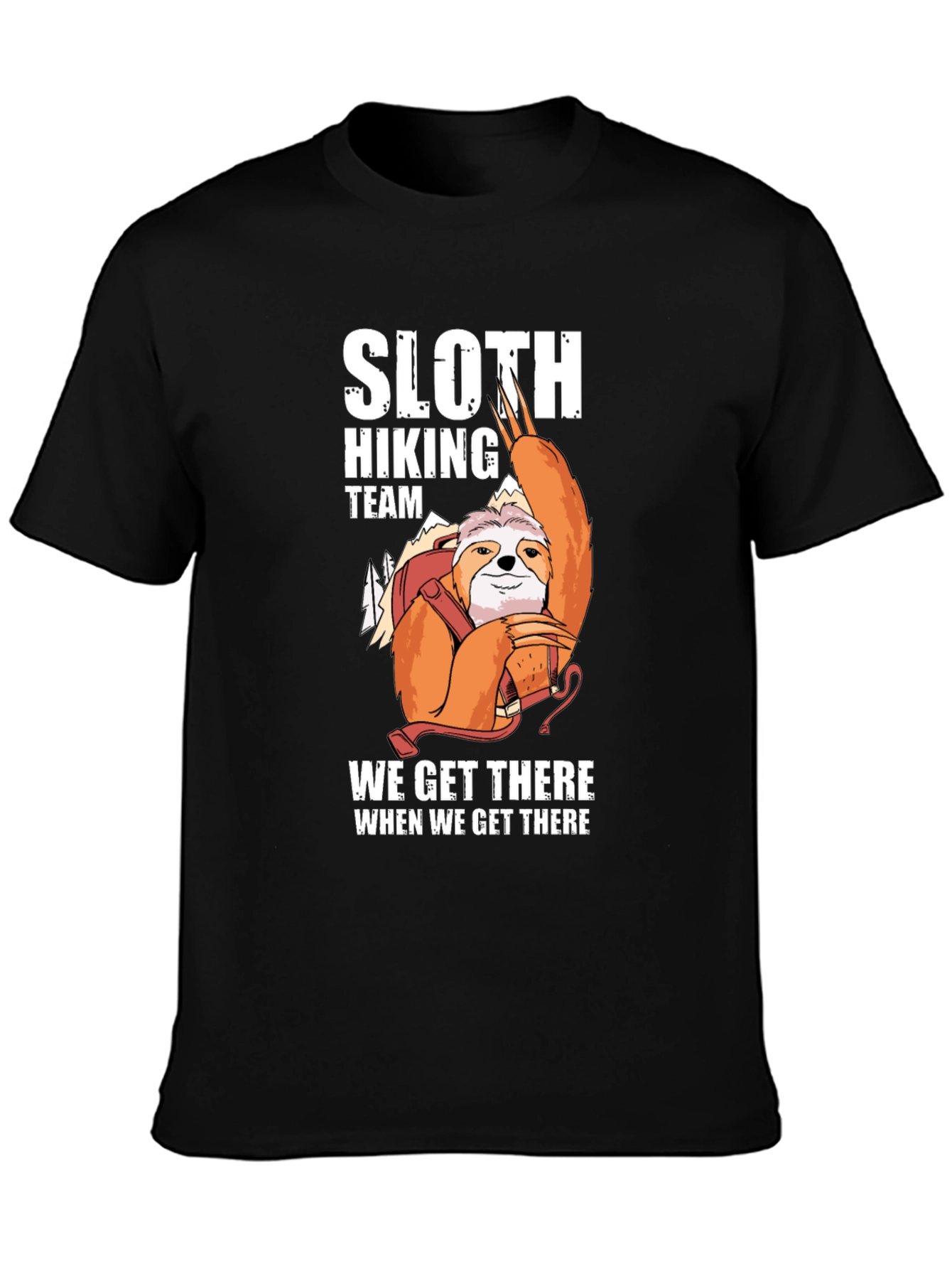Sloth Hiking Team T-Shirt Funny Outdoor Adventure Tee